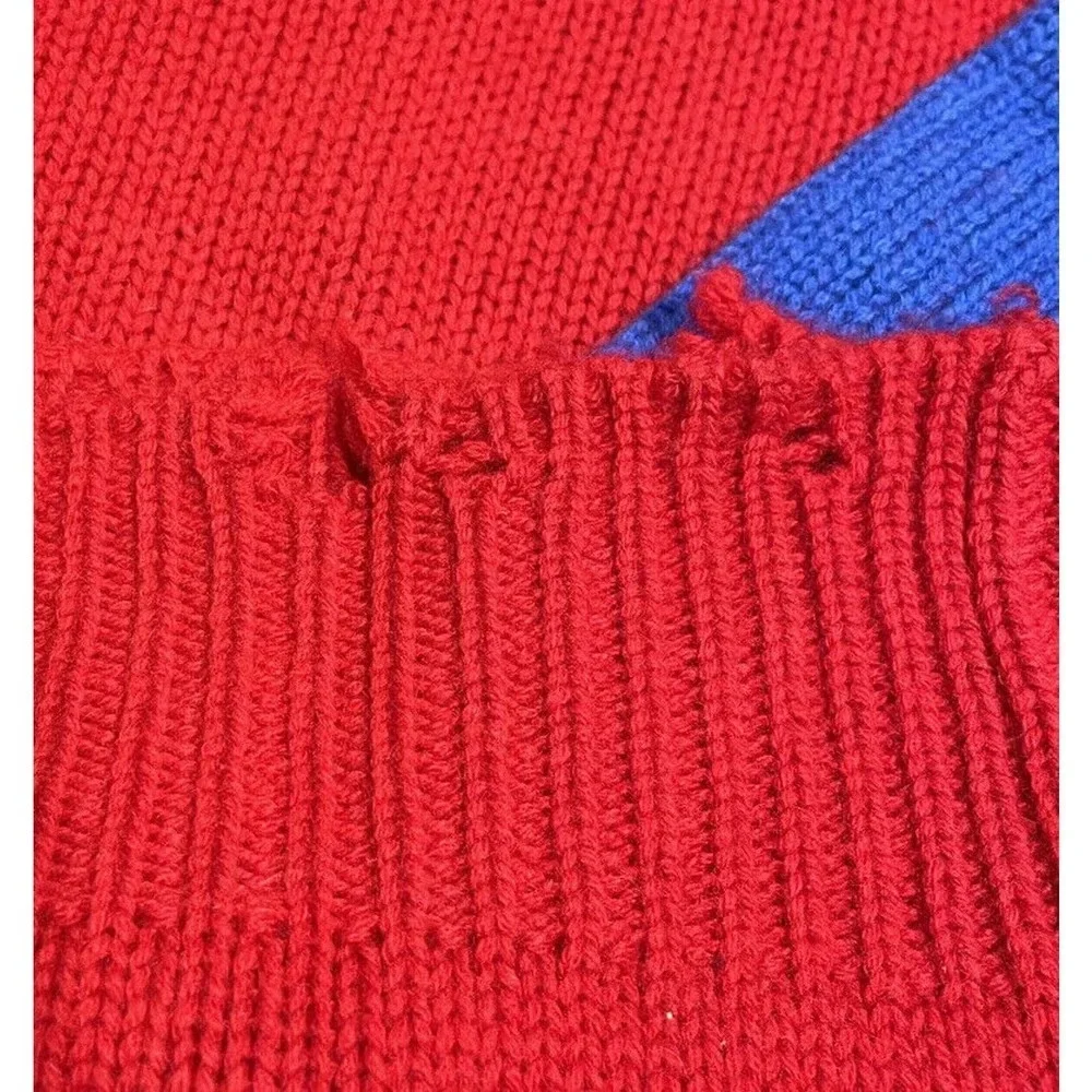 Free People Sandrine Rose Sweater Colorblock Cashmere Blend Red XS The Outsider